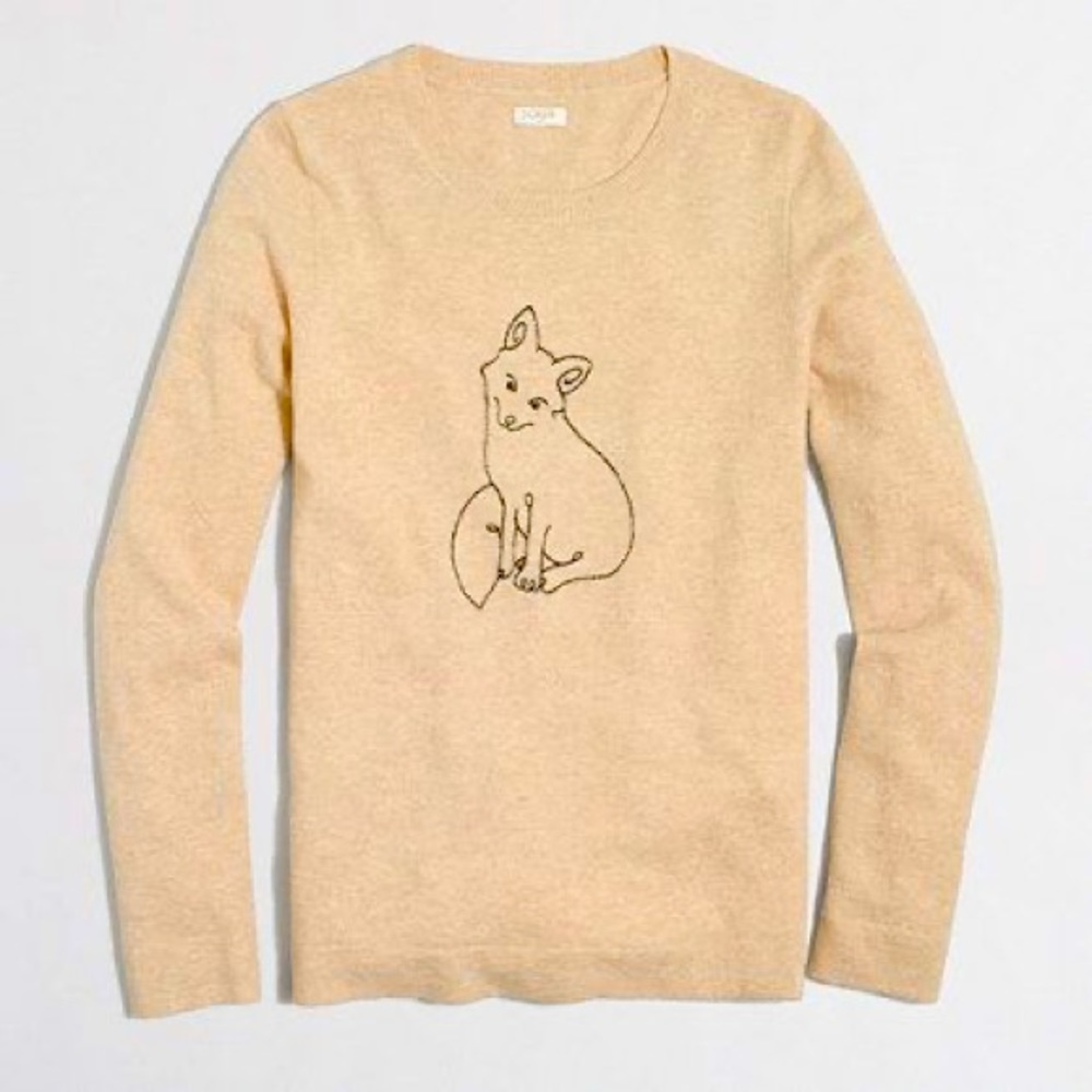 🦊 J. Crew embroidered fox sweater